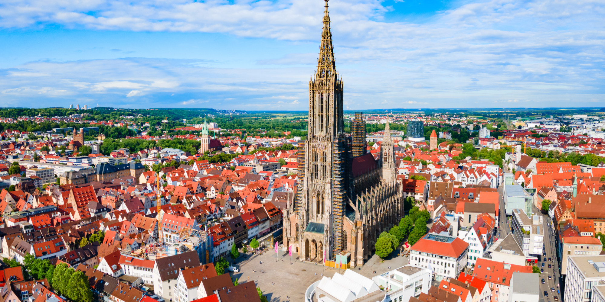 Stadtpanorama von Ulm mit dem Ulmer Münster