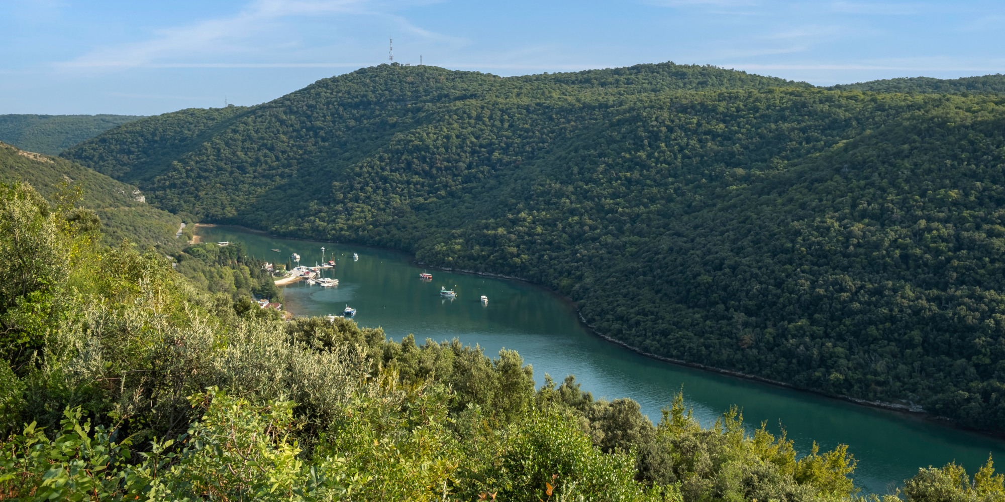 Blick auf den Limski-Kanal in Kroatien