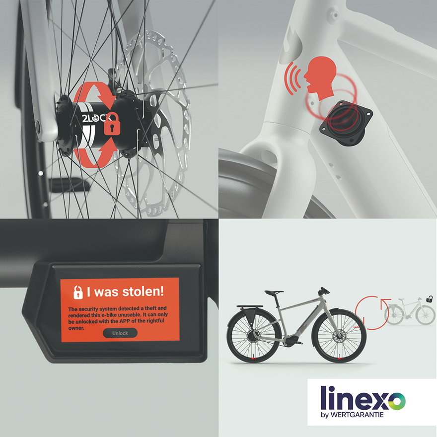 Abbildung der im Fahrrad HEPHA Ultra 8 integrierten Diebstahlsicherung 2Lock