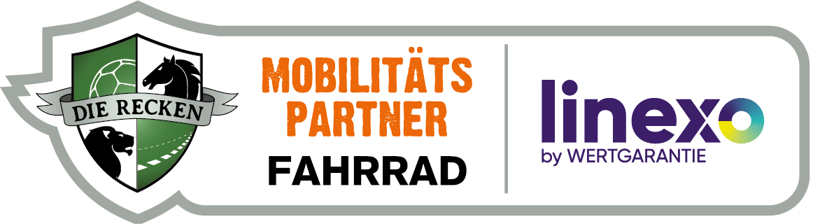 Logo mit Wappen der Recken und linexo, ihrem Partner für Mobilität