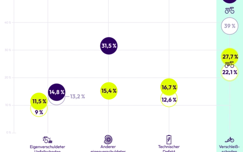 Grafik zu Schäden an Fahrrad und E-Bike