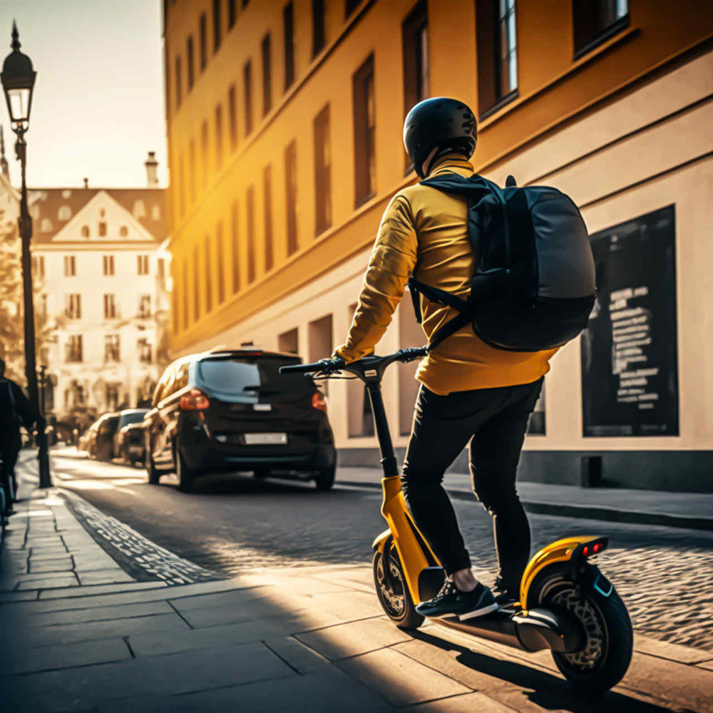 Das sind die besten E-Scooter Eine Person fährt auf einem E-Scooter