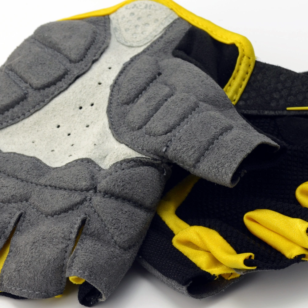 Fahrradhandschuhe in Grau-Gelb