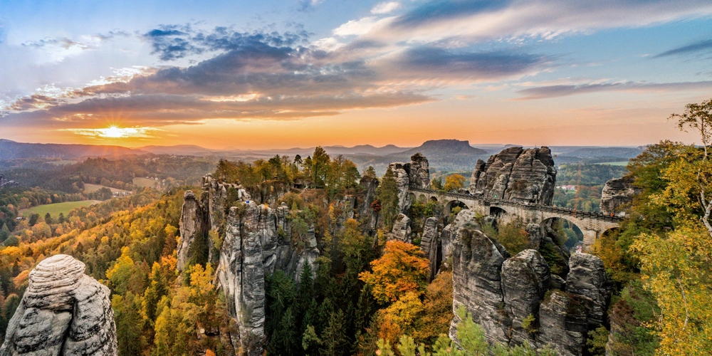 Die Basteibrücke in der Sächsischen Schweiz  
