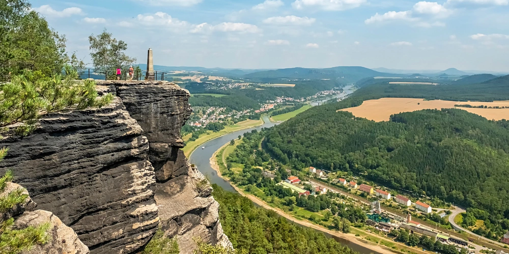 Blick vom Lilienstein Richtung Osten nach Bad Schandau 