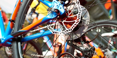 Nahaufnahme eines Fahrradreifens