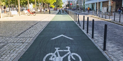 Ein Radweg in Lisboa, Portugal