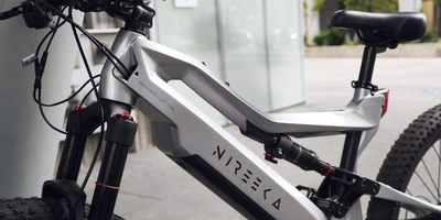 E-Bike mit ABS - das neue leistungsstarke Elektrofahrrad Nahaufnahme von einem E-Bike Gestell