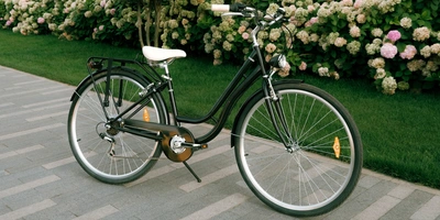 Citybike steht auf einem Fußweg