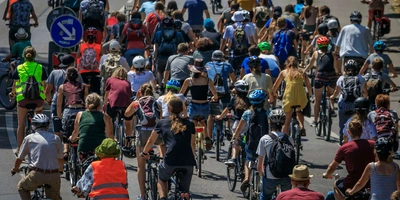 Fahrrad-Demo in einer Großsstadt