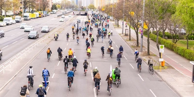 Fahrrad-Demo in einer Großsstadt