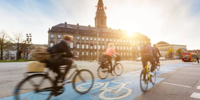 Personen fahren Fahrrad in Kopenhagen