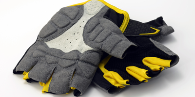 Fahrradhandschuhe in Grau-Gelb