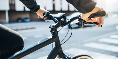 Closeup eines E-Bike-Lenkers