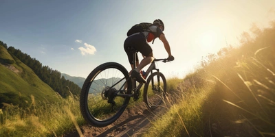 Person fährt auf dem Fahrrad 