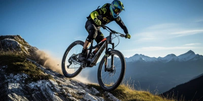 Neuheit für 2024: Das Nukeproof Carbon Pro und RS Mountainbiker auf den Alpen