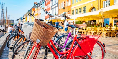 Bunte Fahrräder in  Copenhagen