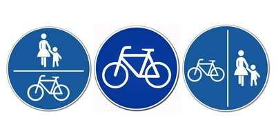 Drei Schilder Radwegnutzung