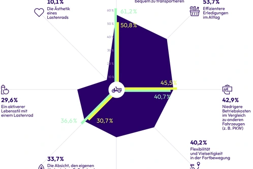 Grafik zu Gründen für das Interesse am Lastenrad