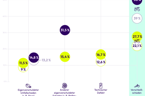 Grafik zu Schäden an Fahrrad und E-Bike